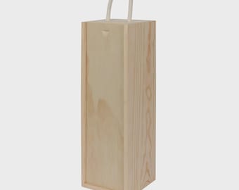 Wooden wine/ glasses Gift box with Rope handle DIY