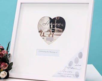 Amore Wedding Guest Thumbprint Frame – Photo Slot & Ink
