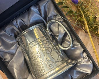 God Child Silver Engraved Pewter