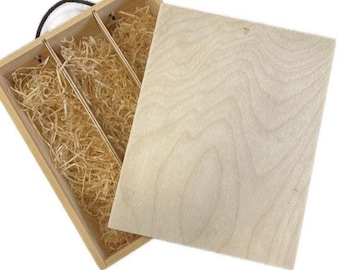 3-Slot Wooden Wine Gift Box with Rope Handle ideal for any gift