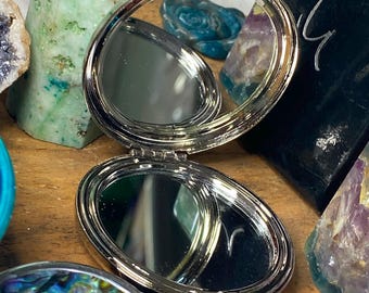 Trinket ~ Gifts Pocket handheld collectible-style compact Mirrors ~ Vintage Style ~ Gold ~ Silver ~ Patterned *SO4