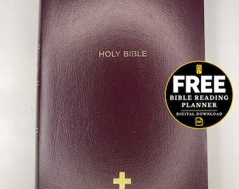 Gold Foil Imprint Personalized NKJV Bible, Faux Leather Wrap Burgundy Cover