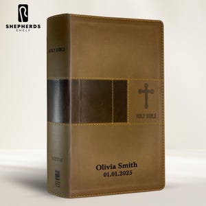 Personalized NIV Bible: Brown Faux Leather, Thumb Indexed, Small Print