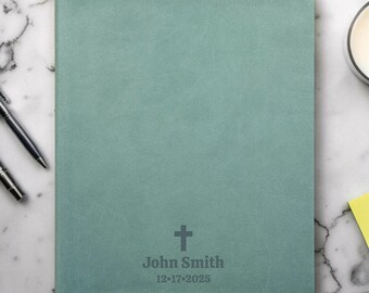 Personalized NLT Bible | Custom Engraved Teal Faux Leather Note-Taking Bible | Wide Margin | Christian Gift