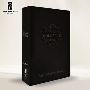 Personalized Soft Touch Black Custom NIV Bible with Icon, New International Version Small Print Size Custom Engraved Standard Bibles