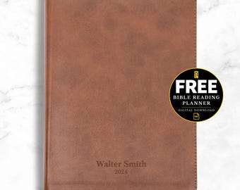 Personalized Brown Faux Leather CSB Bible: Engraved Christian Standard Bible