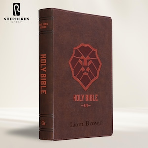 Personalized KJV Bible: Lion Head Faux Leather, Large Print