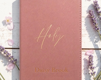Personalized NLT Compact Bible, New Living Translation, Custom Engraved Pink Faux Leather Red Letter Keepsake, Christian Gift for Teens