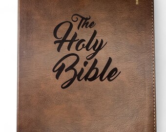 Personalized NIV Holy Bible, Faux Leather Journal, Engraved Name
