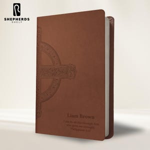 Personalized Half Celtic Cross Design Large Print Size NLT Thinline Bible, Custom Engrave Bible Cover New Living Translation Christian Bible