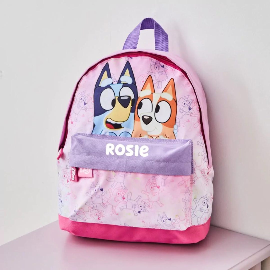 Personalized Pink Bluey & Bingo Backpack Custom Toddler Backpacks Kid ...