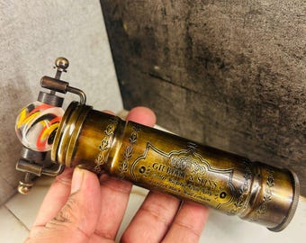 Brass Kaleidoscope with Marble Eyepiece, Classic Toy Gift