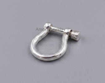 925 Sterling Silver Shackle Carabiner Lock – Plain Shackle Lock Jewelry for Women