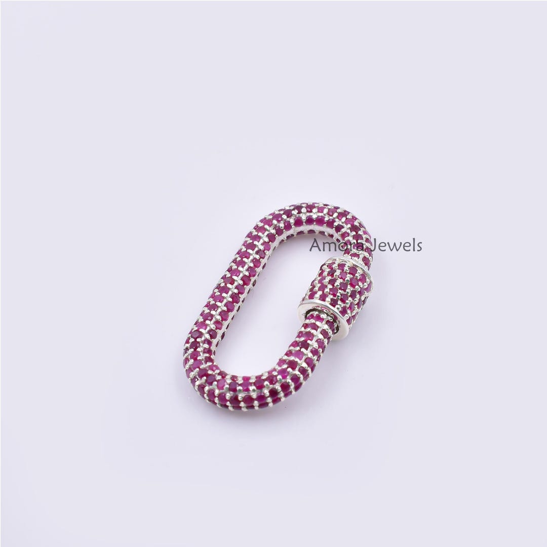 Ruby Yast Lock 925 Sterling Silver Ruby Carabiner Lock – Gemstone Carabiner Jewelry ...