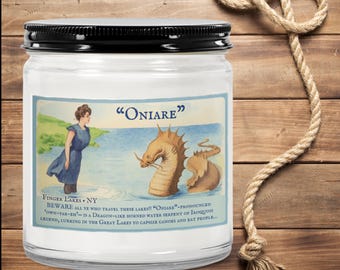 Bougie d'illustration vintage serpent du lac Oniare