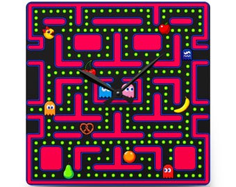 Orologio da parete retrò in acrilico stile arcade / Decorazione al neon per videogiochi
