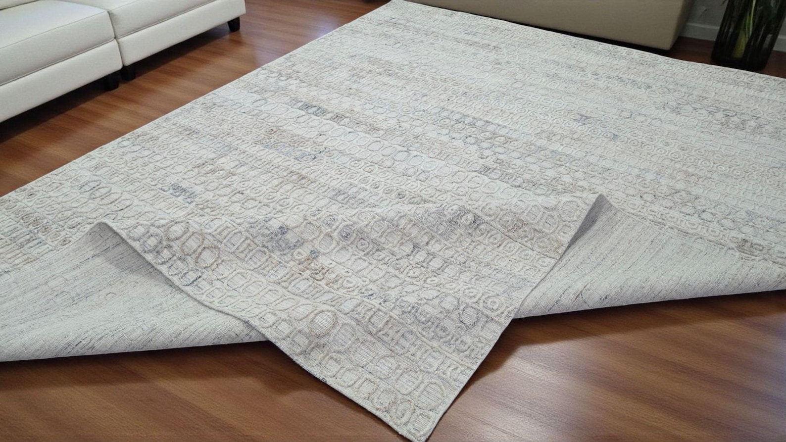 Modern Sculptural Hand-Carved Wool Rug