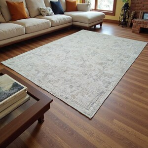 Exquisite Hand-Carved and Hand-Knotted Persian Wool Rug in a Natural Tone.A Modern, Durable, and Handmade Area Carpet