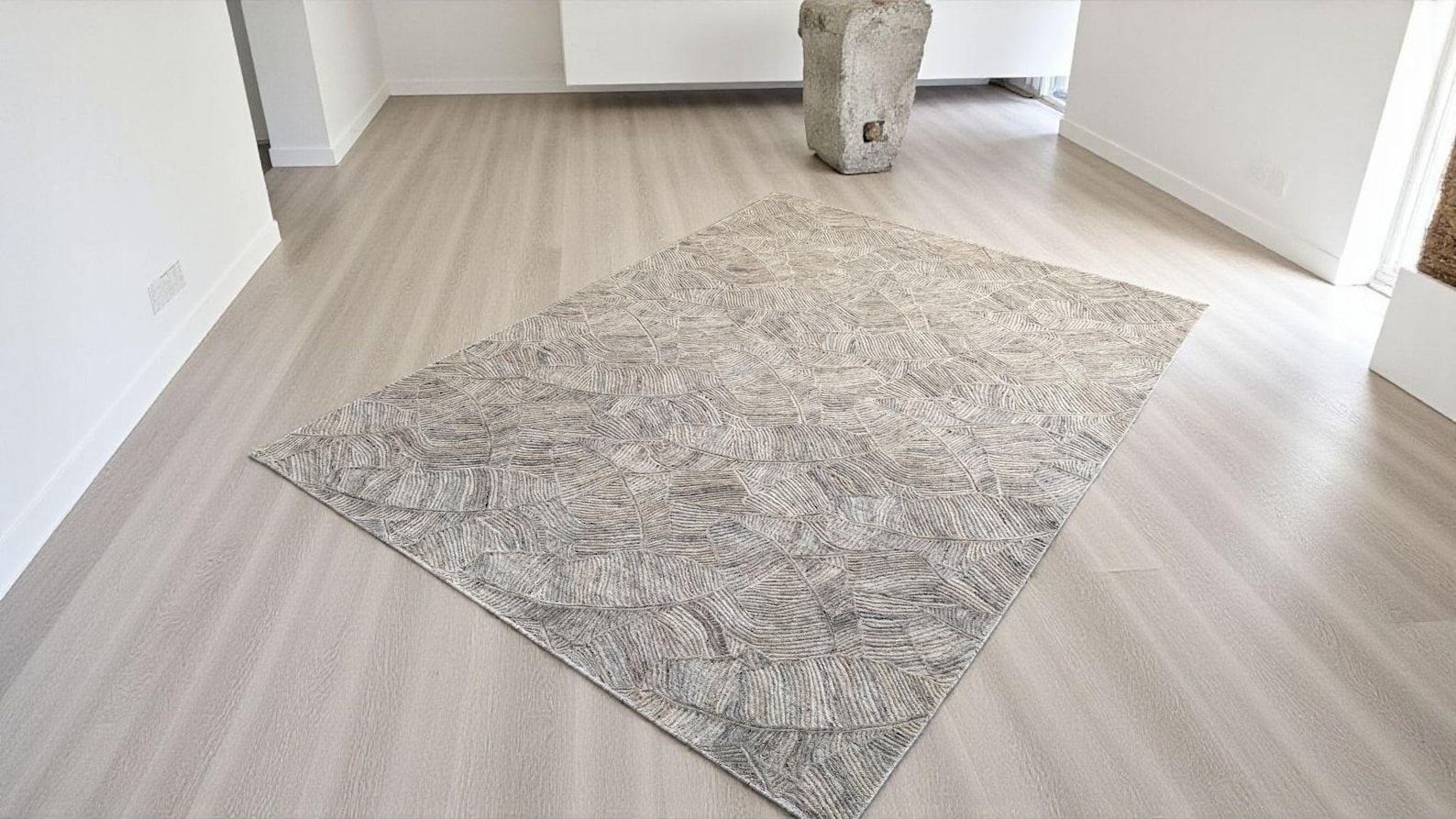 Modern Abstract Hand-Carved Wool Rug