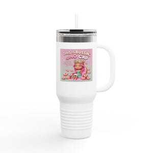 Bussin Reisebecher mit lustigem Design, Thermokaffeetasse, 40 Unzen Reisebecher, Nettes Geschenk für Freunde, Perfekt für Kaffeeliebhaber, Ideal für Kaffeeliebhaber, ideal für Kaffeeliebhaber.