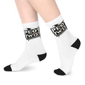 Plot Twist It Was Self Sabotage Socks, Stylish Mid-Length Socks for Parties, Comfortable Sock Gifts, Whimsical Design Socks