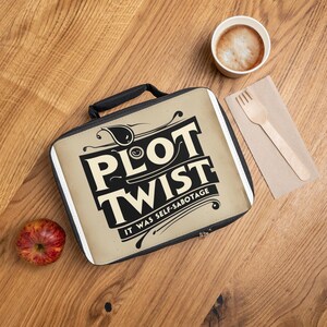 Plot Twist It Was Self Sabotage  Lunch Bag for Self-Care, Funny Quote Tote, Retro Style Meal Organizer, Unique Gift Idea