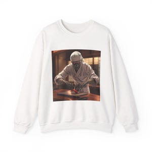 Felpa con stampa di arte culinaria &quot;Bussin Undead Sushi Chef Zombie&quot; - Regalo perfetto per gli amanti del cibo, gli appassionati di cucina, divertente regalo di compleanno, abbigliamento casual