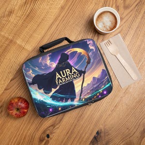 Aura Farming Lunch Bag | Gamer Meal Tote, Fantasy Food Carrier, Adult Lunchbox, Unique Gift for Gamers, Anime Lunch Holder