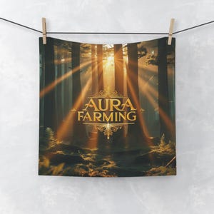 Aura Farming Face Towel, Spa Towel, Eco-Friendly Towel, Inspirational Gift, Home Decor, Self-Care Essential
