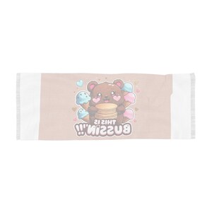 Bussin Cute Bear Ice Cream Light Scarf, Fun Fashion Accessory, Summer Outdoor Adventure, Gift for Friends, Cute Apparel, Beach Cover-up