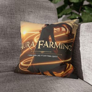 Aura Farming Fantasy Pillowcase, Decorative Cushion Cover, Gamer Gift, Home Decor, Anime Style, Cozy Atmosphere