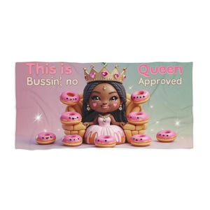Bussin Queen Approved Beach Towel, Fun Summer Towel, Unique Gift for Her, Beach Essentials, Pool Party Accessory