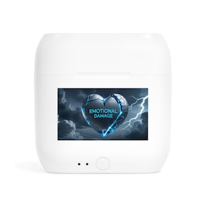 Emotional Damage Wireless Earbuds, Bluetooth Headphones, Gift for Music Lovers, Stylish Earbuds Case, Unique Sound Quality