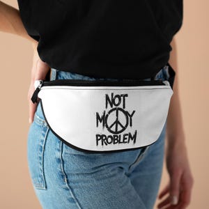 Trendy Fanny Pack with 'Not My Problem' Design, Casual Bag for Festivals, Travel, Daily Use, Gifts, and Street Style