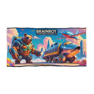 Vibrant Beach Towel - &#39;Brainrot&#39; Design for Fun Summer Vibes, Ideal for Pool Days, Vacation Essentials, Kid-Friendly, Beach Loving [...]
