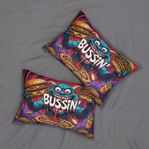 Bussin&#39; Foodie Lumbar Pillow, Funny Cushion, Home Decor, Party Gift, Kitchen Accent, Meme Throw Pillow