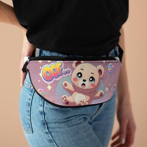 Oof Whimsical Bear Fanny Pack, Cute Festival Accessory, Perfect for Kids, Gifts for Animal Lovers, Fun Fashion Statement