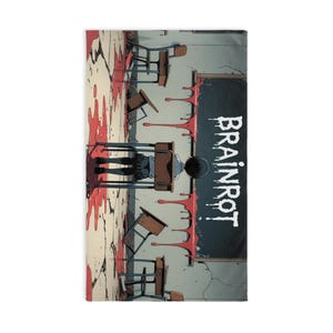 「BRAINROT」デザインのエッジの効いたアニメハンドタオル。ギフト、ホームデコレーション、バスルーム、キッチン、コスプレに最適。