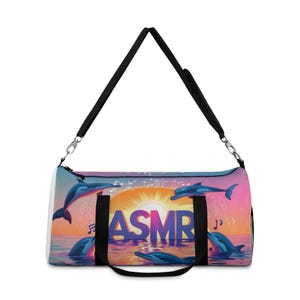 Colorful Dolphin ASMR Duffel Bag, Gym Bag, Travel Tote, Beach Companion, Unique Gift for Ocean Lovers