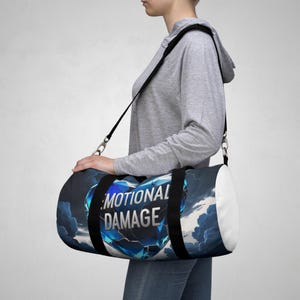 Emotional Damage Duffel Bag, Travel Gym Bag, Weekend Getaway, Luggage, Unique Gift for Fitness Lovers, Sports, Adventure