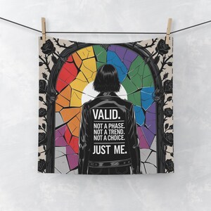 Valid Face Towel - LGBTQ+ Pride Towel, Unique Gift for Friends, Inclusive Decor, Soft Bath Towel, Eco-Friendly Hand Towel