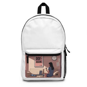 Oof Again Chic Everyday Backpack, Trendy School Bag, Stylish Travel Backpack, Cool Laptop Bag, Gift for Students