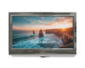 Elegant Business Card Holder for Professionals | Inspirational Quote - NOW I AM FREE |Not My Problem