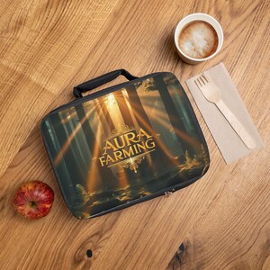 Aura Farming Insulated Lunch Bag - Eco-Friendly, Durable for Work, School, picnics, and daily meals, Gift for Nature Lovers