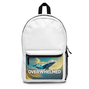 Überwältigter Wal-Kunst-Rucksack | Einzigartige Reisetasche, Schultasche, Yoga Tasche, Geschenk für Meeresliebhaber, Motivationsrucksack