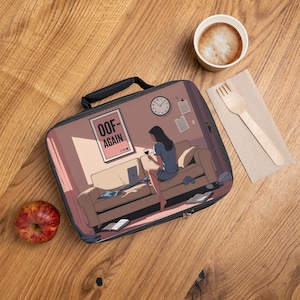 Chic Insulated Lunch Bag with &#39;OOF AGAIN&#39; Design, Stylish Meal Tote for Work, School, Picnics, Gifts for Her, Unique Food Carrier