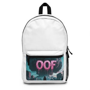 Trendy Urban Backpack with &#39;OOF&#39; Design, Casual School Bag, Stylish Travel Backpack, Unique Gift for Students, Skateboarder Essentials