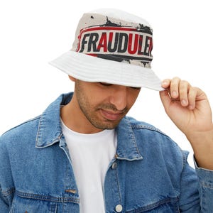 Fraudulent Thema Bold Statement Bucket Hat - Trendy Summer Accessory, Streetwear Fashion, Gift for Friends, Festival Apparel, Adjustable Hat