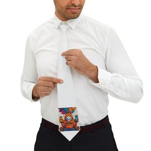 Brain Rot Whimsical Graphic Necktie, Fun Tie for Men, Unique Father&#39;s Day Gift, Trendy Wedding Accessory, Colorful Tie for Special Occasions