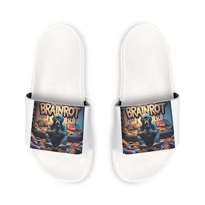 Brain Rot Stylish Men&#39;s Removable-Strap Sandals with Graphic Design, Summer Shoes, Casual Footwear, Beachwear, Vacation Essentials